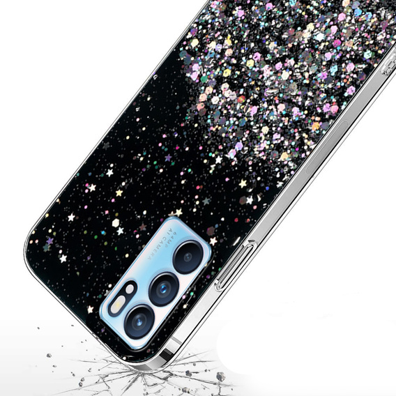 Pouzdro pro OPPO Reno 6 5G, Glittery, černé