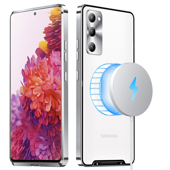 Ochranné pouzdro na fotoaparát pro Samsung Galaxy S20 FE, CamShield MagSafe, průhledná / stříbrná
