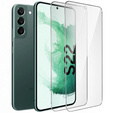 2x tvrzené sklo pro Samsung Galaxy S22, ERBORD 9H Hard Glass na displeji