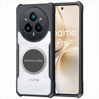Pouzdro pro Realme 14 Pro+ 5G, s magnetickou fólií, transparentní / černé