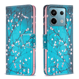 Klopové pouzdro pro Xiaomi Redmi Note 13 Pro 5G, Wallet, Sakura modré