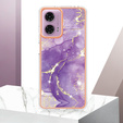 Ochranné pouzdro pro Motorola Moto G24 / G24 Power / G04, Marble Slim Case, tmavě fialové