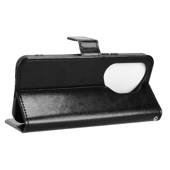 Klopové pouzdro pro Honor 400 Pro 5G, Crazy Horse Wallet, černé