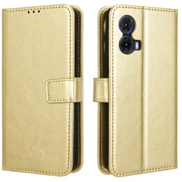Klopové pouzdro pro Motorola Moto G85, Crazy Horse Wallet, zlaté