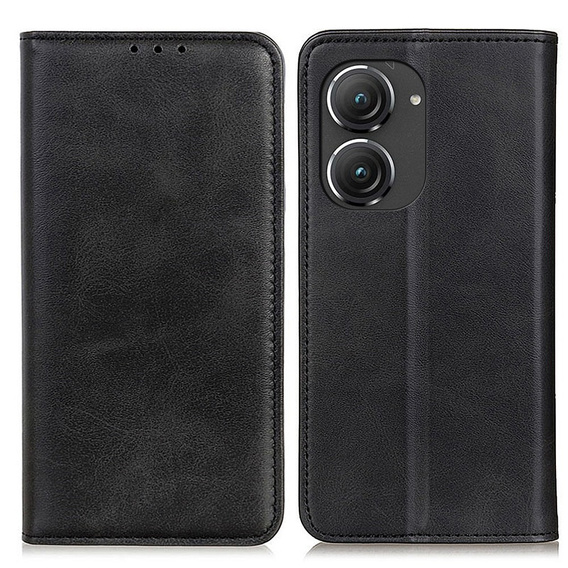 Flipové pouzdro Split Leather Wallet pro Asus Zenfone 9 5G / 10 5G, Split Leather Wallet, černé