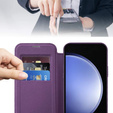 Klopové pouzdro pro Samsung Galaxy S23 FE, RFID Wallet MagSafe CamShield, fialové