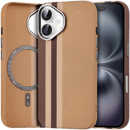 Pouzdro pro iPhone 16, Carbon Fiber MagSafe, žluté