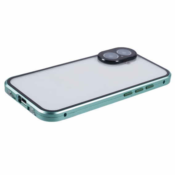 Pouzdro pro iPhone 16, Magnetic Dual Glass, zelené