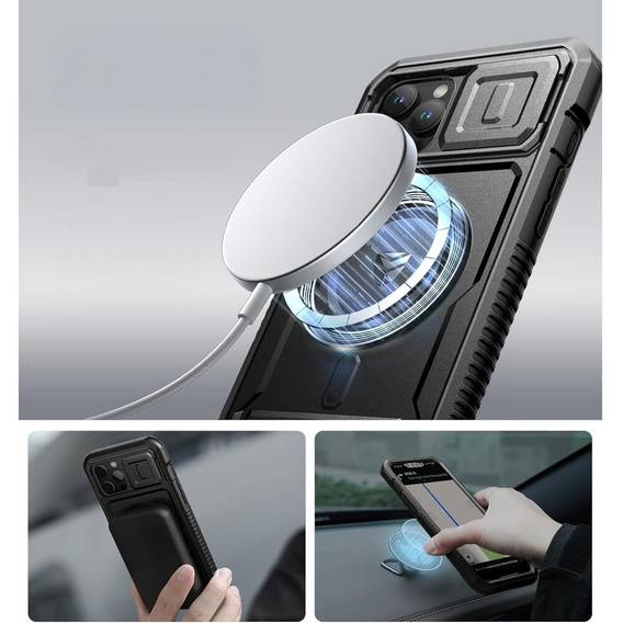 Pancéřové pouzdro pro iPhone 12 Pro Max, Dexnor CamProtect MagSafe, černé