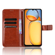 Klopové pouzdro pro Xiaomi Redmi 13C / Poco C65, Crazy Horse Wallet, hnědé