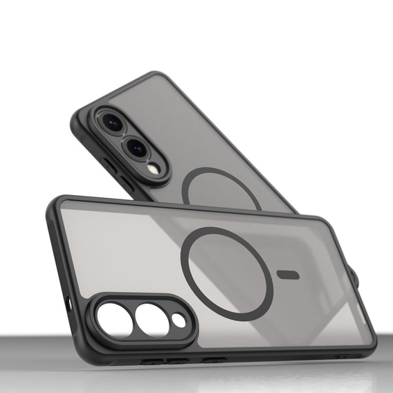 Pouzdro pro Samsung Galaxy S25 Edge, Kickstand Matt Case, pro MagSafe, černé + sklo na displej