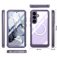 Pouzdro pro Samsung Galaxy S25 FE, Shockproof, se sklem, pro MagSafe, fialové