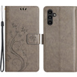 Klopové pouzdro pro Samsung Galaxy A14 4G/5G, Mandala Flower, šedé