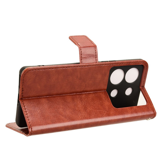 Klopové pouzdro pro Infinix Zero 30 5G, Crazy Horse Wallet, hnědé