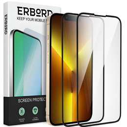 2x tvrzené sklo pro iPhone 13 Pro Max, ERBORD 3D pro celý displej