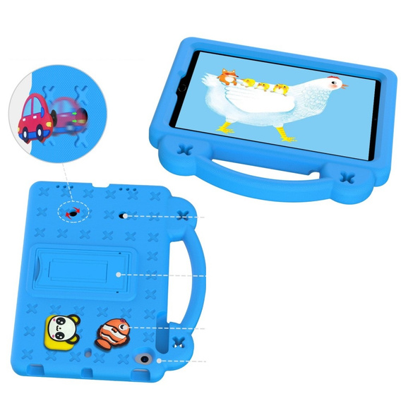 Dětské pouzdro pro iPad mini 7.9" 2019/2015/2014/2013/2012 (5/4/3/2/1 gen.), Cute Patterns, se stojánkem, modré