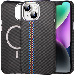 Pouzdro pro iPhone 14, Carbon Fiber MagSafe, černé