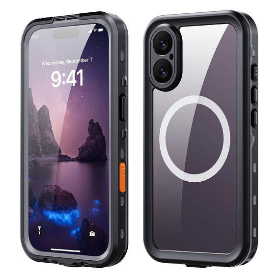 Pouzdro pro iPhone 17, vodotěsné IP68, SHELLBOX MagSafe, černé