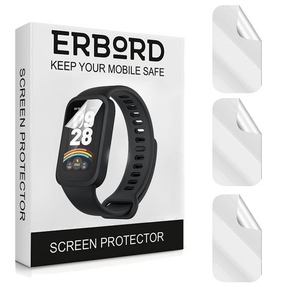 3x ERBORD Hydrogelová fólie pro Xiaomi Smart Band 9 Active
