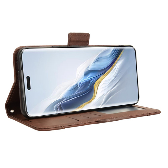 Klopové pouzdro pro Honor Magic 6 Pro 5G, Card Slot, hnědé
