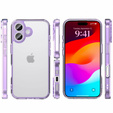 Pouzdro pro iPhone 17, s krytem fotoaparátu, průhledné s fialovými boky
