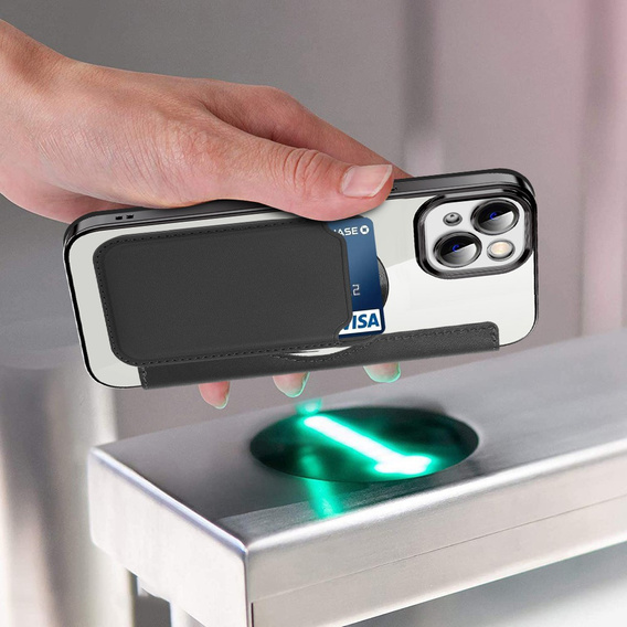 Klopové pouzdro pro iPhone 14, RFID Wallet MagSafe CamShield, černé