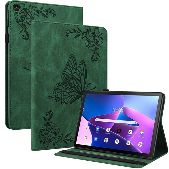 Pouzdro pro Lenovo Tab M10 Plus 10.6 Gen 3 TB-125F TB-128F, Butterfly, zelené