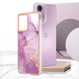 Ochranné pouzdro pro Motorola Moto G24 / G24 Power / G04, Marble Slim Case, fialové
