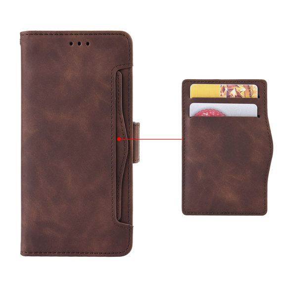 Klopové pouzdro pro Samsung Galaxy S25 FE, Card Slot, hnědé