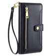 Klopové pouzdro pro Oppo A38 / A18 4G, Wallet Zipper Pocket, černé