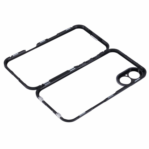Pouzdro pro iPhone 16, Magnetic Dual Glass, černé