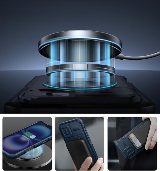 Pancéřové pouzdro pro iPhone 16, Dexnor CamProtect MagSafe, modré