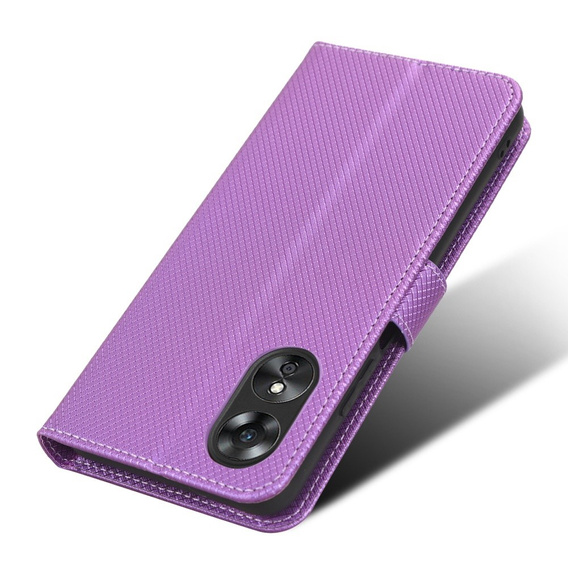 Klopové pouzdro pro Oppo A17, Wallet Smart Magnet, fialové