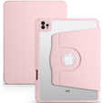Pouzdro pro iPad Pro 11" 2022/2021/2020 (4/3/2 gen.), s prostorem pro stylus, otočné o 360°, růžové
