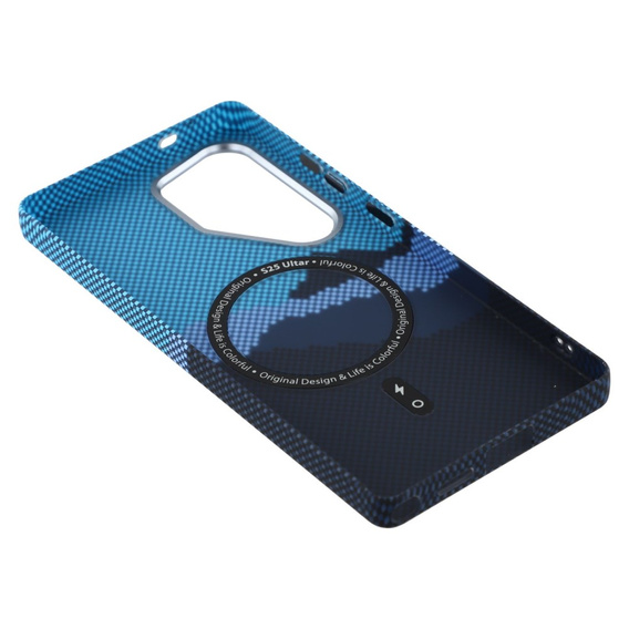 Pouzdro pro Samsung S25 Ultra, Carbon Fiber MagSafe, modrá / tmavě modrá