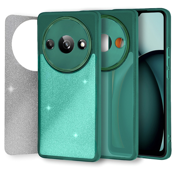 Pouzdro pro Xiaomi Redmi A3, Glittery Powder, zelené