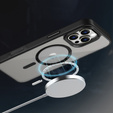 Pouzdro pro iPhone 16 Pro, pro MagSafe, ERBORD Matt Case, transparentní / černé + sklo na displej
