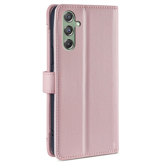 Klopové pouzdro pro Samsung Galaxy M34, Wallet Zipper Pocket, růžové