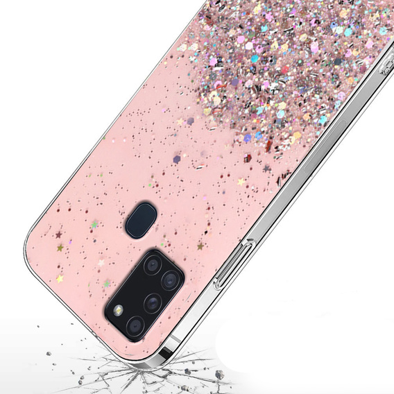 Pouzdro pro Samsung Galaxy A21S, Glittery, růžové