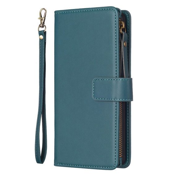 Klopové pouzdro pro Xiaomi Redmi Note 13 Pro 4G / Xiaomi Redmi Note 14S / Xiaomi Poco M6 Pro 4G, Wallet Zipper Pocket, zelené