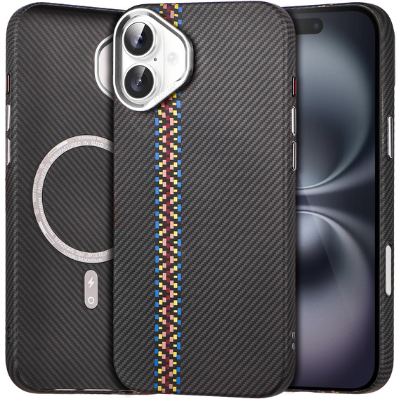 Pouzdro pro iPhone 16 Plus, Carbon Fiber MagSafe, černé