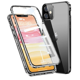 Pouzdro pro iPhone 12, Magnetic Dual Glass, černé