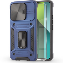 Pancéřové pouzdro pro Xiaomi Redmi Note 13 Pro 5G, CamShield Slide, modré + tvrzené sklo 9H