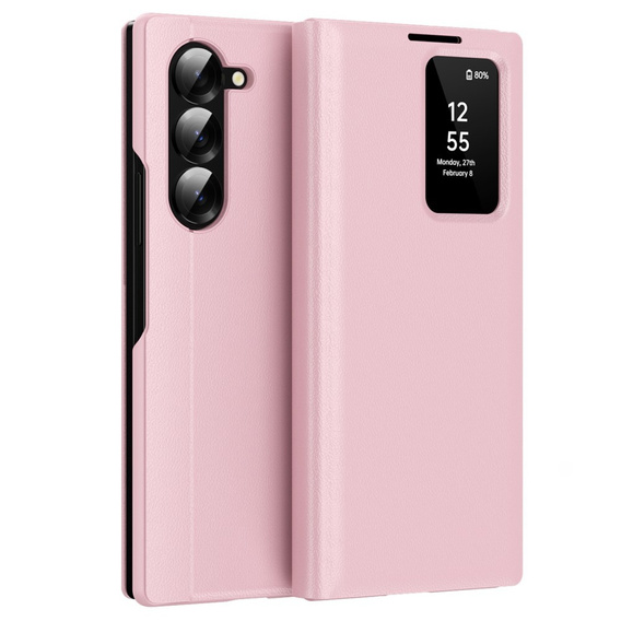 Flipové pouzdro pro Samsung Z Fold6 5G, Smart View Wallet, růžové