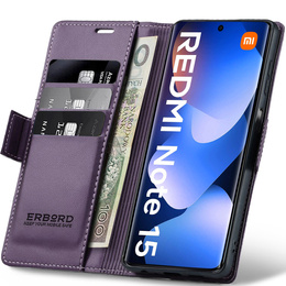 Pouzdro s klopou ERBORD Glossy Litchi pro Xiaomi Redmi Note 15 5G