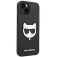 Pouzdro Karl Lagerfeld pro iPhone 14 Plus, Saffiano Choupette Head Patch, černé