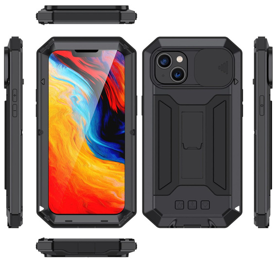 Pancéřové pouzdro pro iPhone 14, R-JUST CamShield Slide, černé