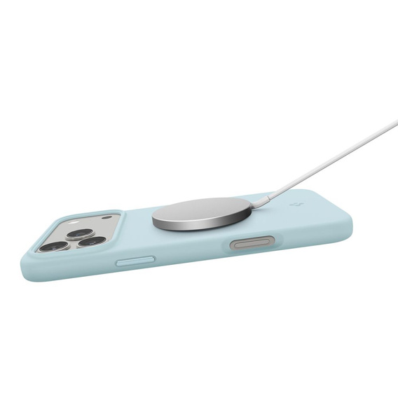 Spigen pouzdro pro iPhone 17 Pro, Silicone Fit MagSafe, Mute Blue