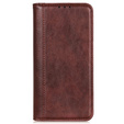 Pouzdro pro Samsung Galaxy S24, Wallet Litchi Leather, hnědé