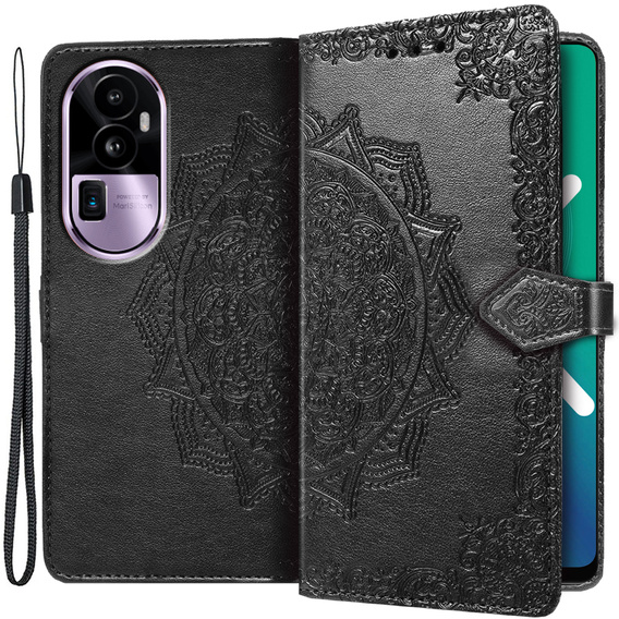 Klopové pouzdro pro Oppo Reno 10 / 10 Pro, Mandala, černé